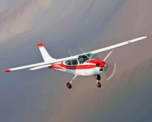 Red White Cessna Aircraft Diamond Painting