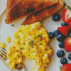 Scrambled Egg With Fruits And Toast Diamond Painting