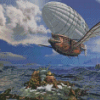 Aesthetic Steampunk Airship Diamond Painting