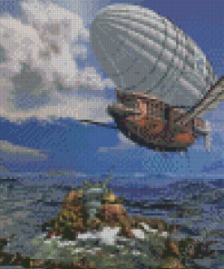 Aesthetic Steampunk Airship Diamond Painting