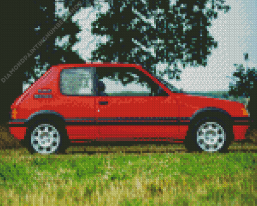 205 GTi Peugeot Red Car Diamond Painting