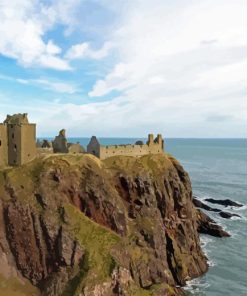 Aberdeen Dunnottar Castle Seascape Diamond Painting