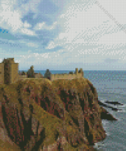 Aberdeen Dunnottar Castle Seascape Diamond Painting