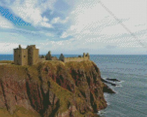 Aberdeen Dunnottar Castle Seascape Diamond Painting