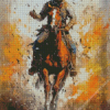 Abstract Cowboy Riding Horse Diamond Painting