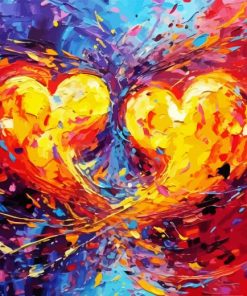 Abstract Double Hearts Diamond Painting