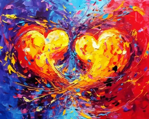 Abstract Double Hearts Diamond Painting