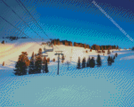 Alpine Meadows View at Sunset Diamond Painting