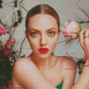 Amanda Seyfried With Pink Flower Diamond Painting