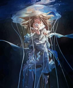 Anime Girl Underwater Diamond Painting