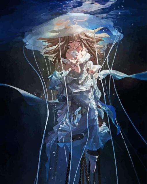 Anime Girl Underwater Diamond Painting