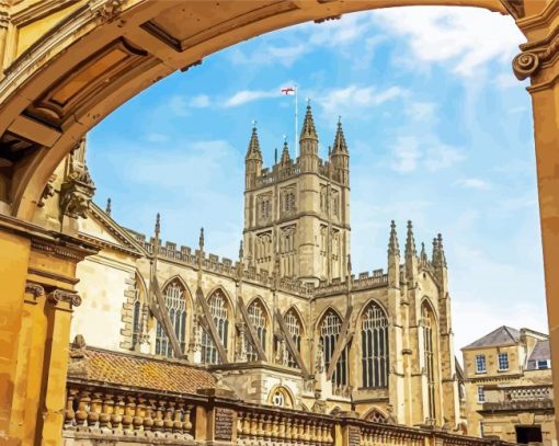 Bath Abbey Tower Bath City England Diamond Painting