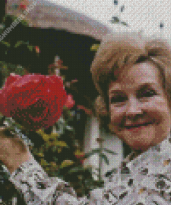 Beryl Reid With Pink Flower Diamond Painting