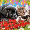 Black Lab And Cat Diamond Painting