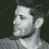 Black And White Jensen Ackles Diamond Painting