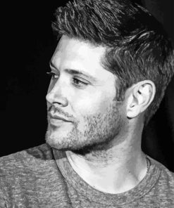 Black And White Jensen Ackles Diamond Painting