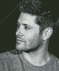 Black And White Jensen Ackles Diamond Painting