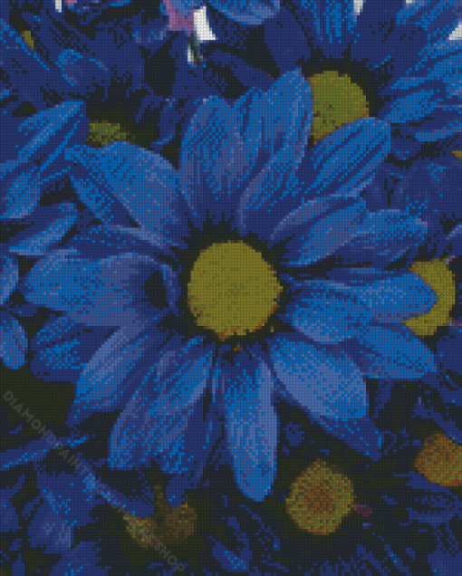 Blue Daisies Diamond Painting