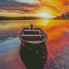 Boat In Sunset Diamond Painting