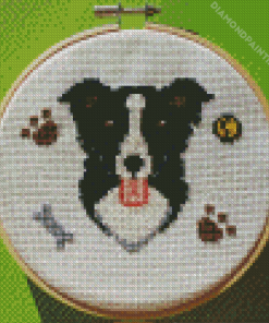 Border Collie Cross Stitch Diamond Painting