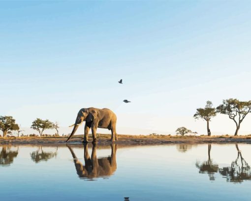 Botswana Elephant Diamond Painting