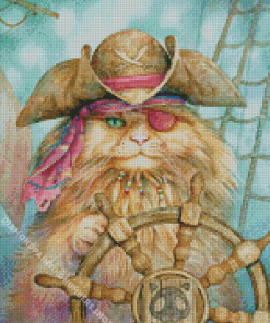 Captain Cat In Hat Diamond Painting