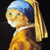 Cat With a Pearl Earring Diamond Painting