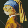 Cat With a Pearl Earring Diamond Painting