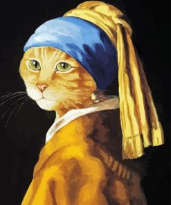 Cat With a Pearl Earring Diamond Painting