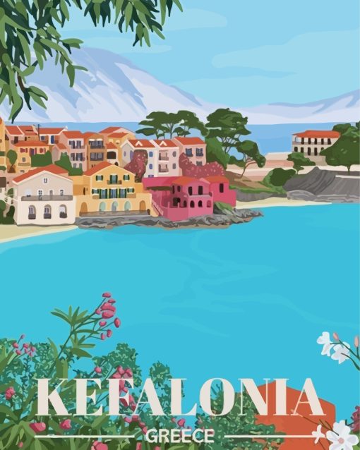 Cephalonia Greece Art Poster Diamond Painting