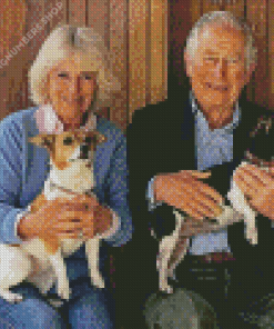 Charles and Camilla And Dogs Diamond Painting