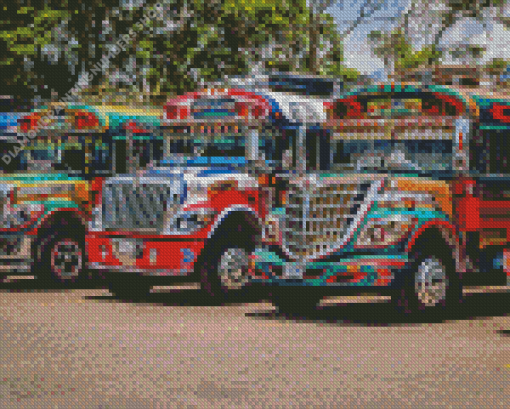 Chicken Buses Diamond Painting