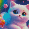 Colorful Cartoon Cat Diamond Painting