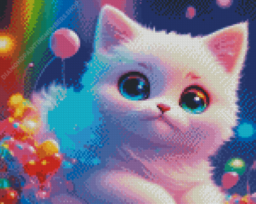 Colorful Cartoon Cat Diamond Painting