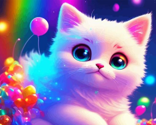 Colorful Cartoon Cat Diamond Painting