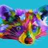 Colorful Raccoon Head Diamond Painting