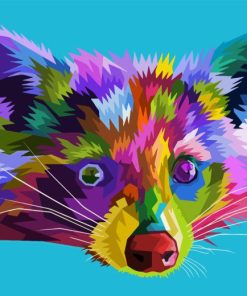 Colorful Raccoon Head Diamond Painting