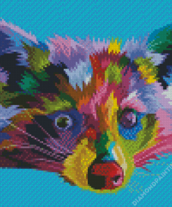 Colorful Raccoon Head Diamond Painting