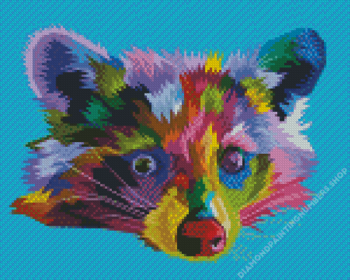 Colorful Raccoon Head Diamond Painting