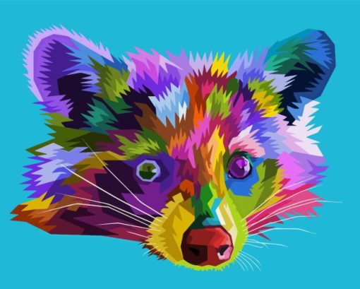 Colorful Raccoon Head Diamond Painting