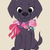 Cute Black Dog Diamond Painting