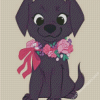 Cute Black Dog Diamond Painting