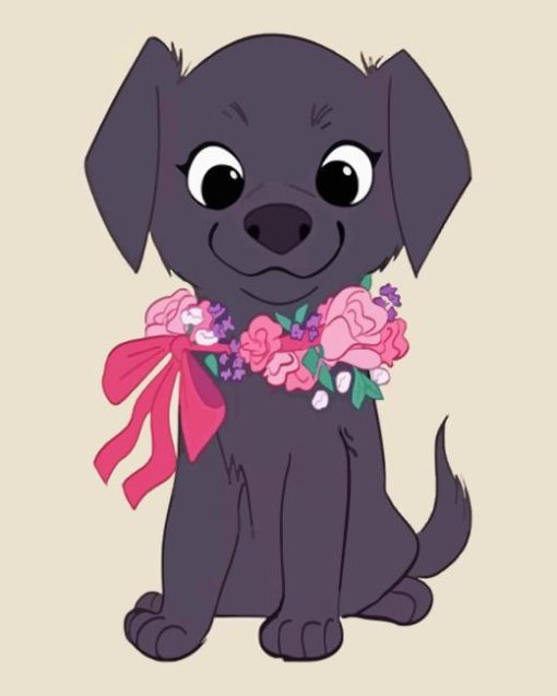 Cute Black Dog Diamond Painting