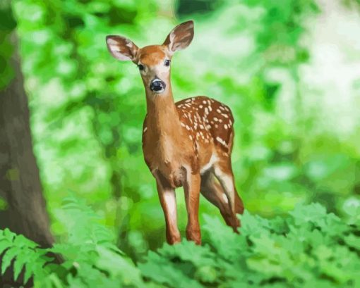 Deer And Forest Diamond Painting