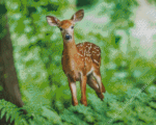 Deer And Forest Diamond Painting