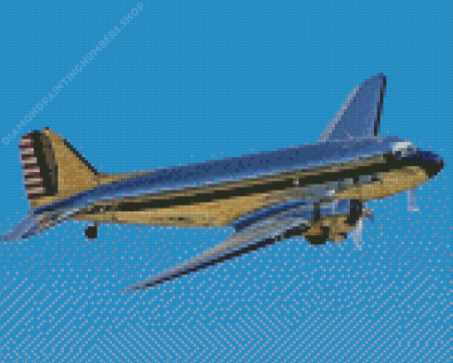 Douglas DC 3 Plane Diamond Painting