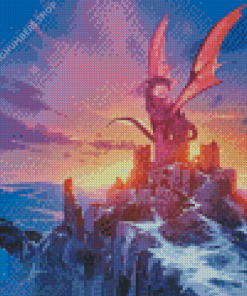 Dragon and Castle Diamond Painting