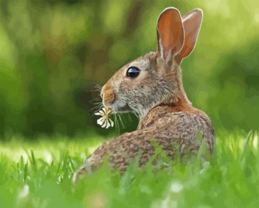 European Rabbit Back Diamond Painting