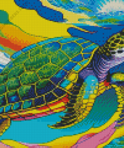 Fantasy Psychedelic Sea Turtle Diamond Painting