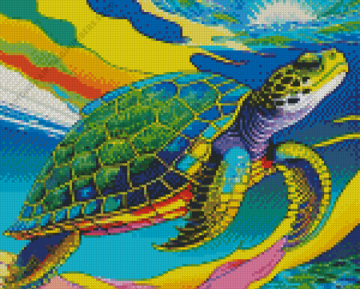 Fantasy Psychedelic Sea Turtle Diamond Painting